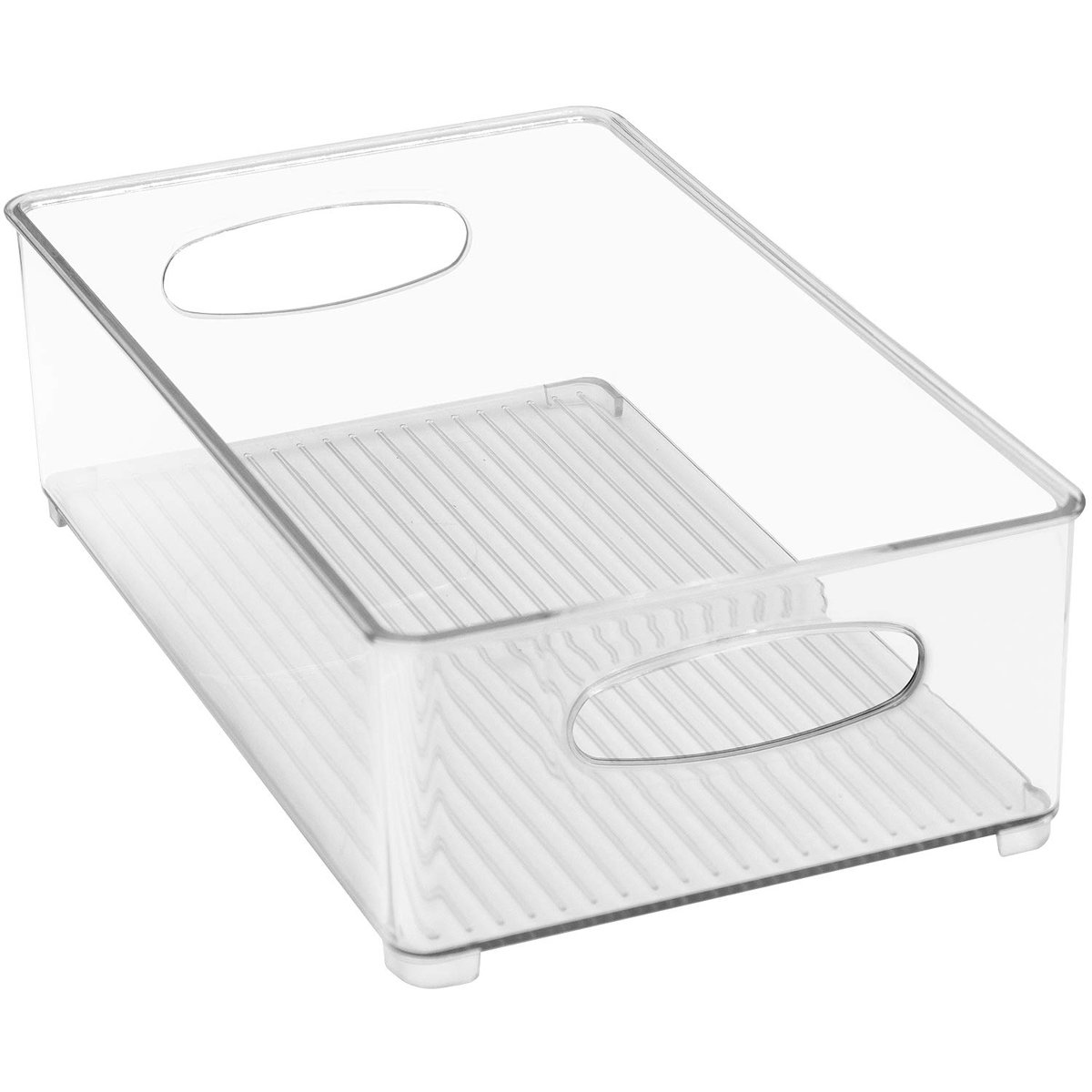 Hosler 6 Pack Medium Stackable Clear Storage and Organizer Bins with Handles (Set of 6)